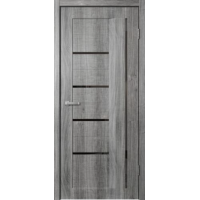 Дверь межкомнатная ламинированная Сибирь Профиль Skin Doors S03 Дуб стоунвуд, стекло черное